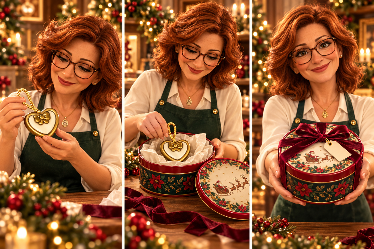 Cuore dorato di Natale, idee regalo